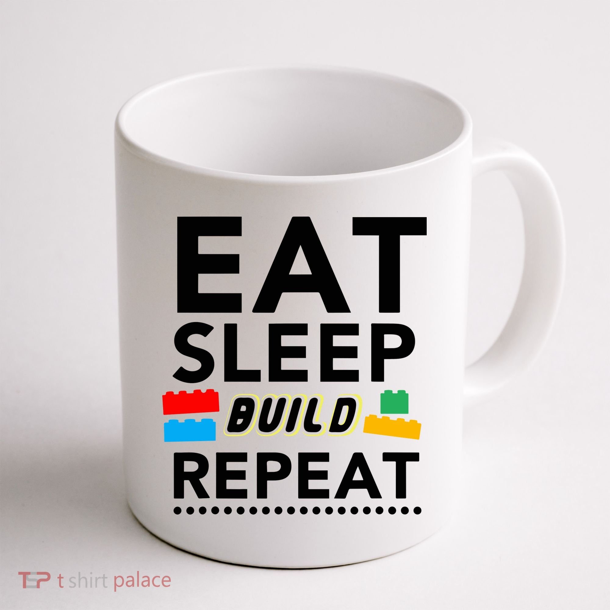 Eat Sleep Build Repeat Building Blocks Bricks Master Builder Coffee Mug