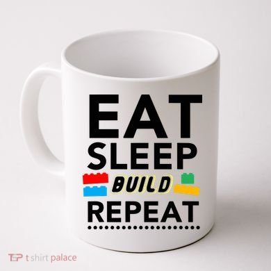 Eat Sleep Build Repeat Building Blocks Bricks Master Builder Coffee Mug
