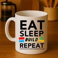 Eat Sleep Build Repeat Building Blocks Bricks Master Builder Coffee Mug thumb 4