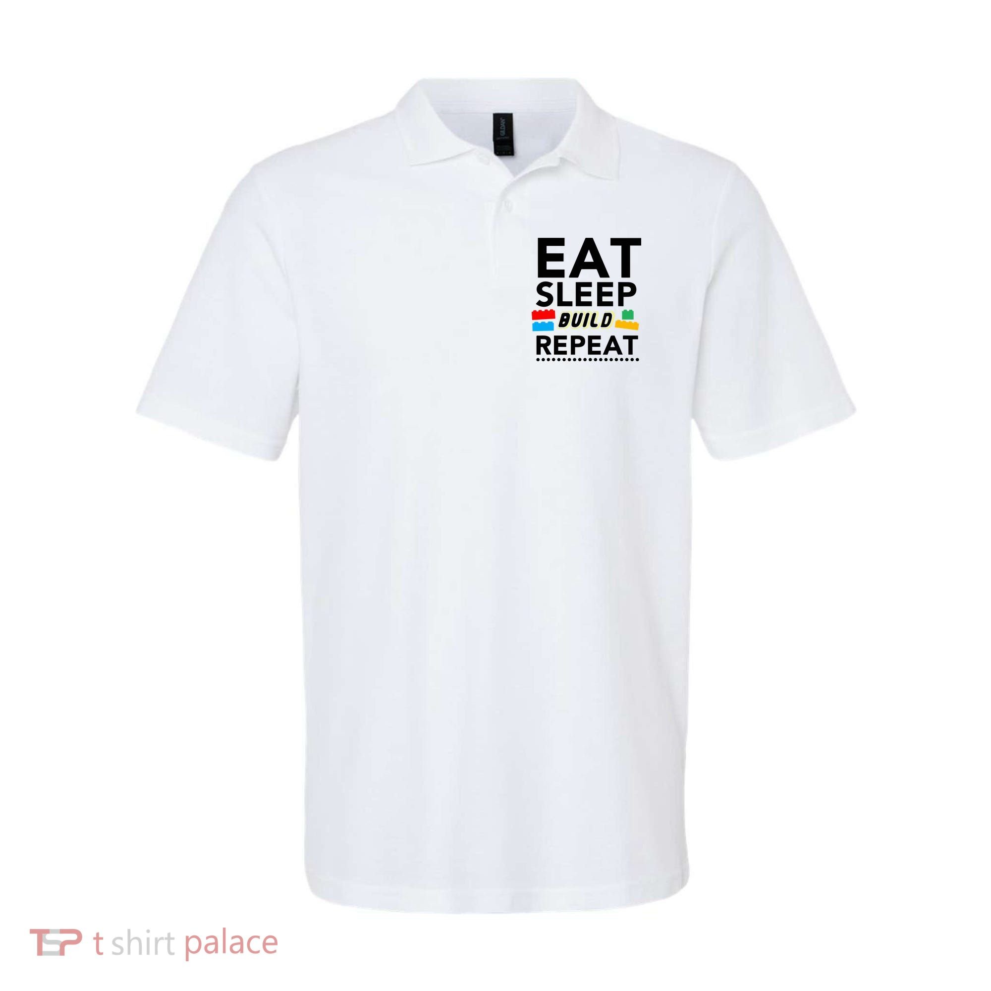Eat Sleep Build Repeat Building Blocks Bricks Master Builder Polo