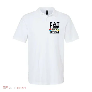 Eat Sleep Build Repeat Building Blocks Bricks Master Builder Polo