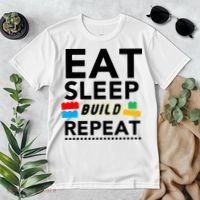 Eat Sleep Build Repeat Building Blocks Bricks Master Builder Premium T-Shirt thumb 2