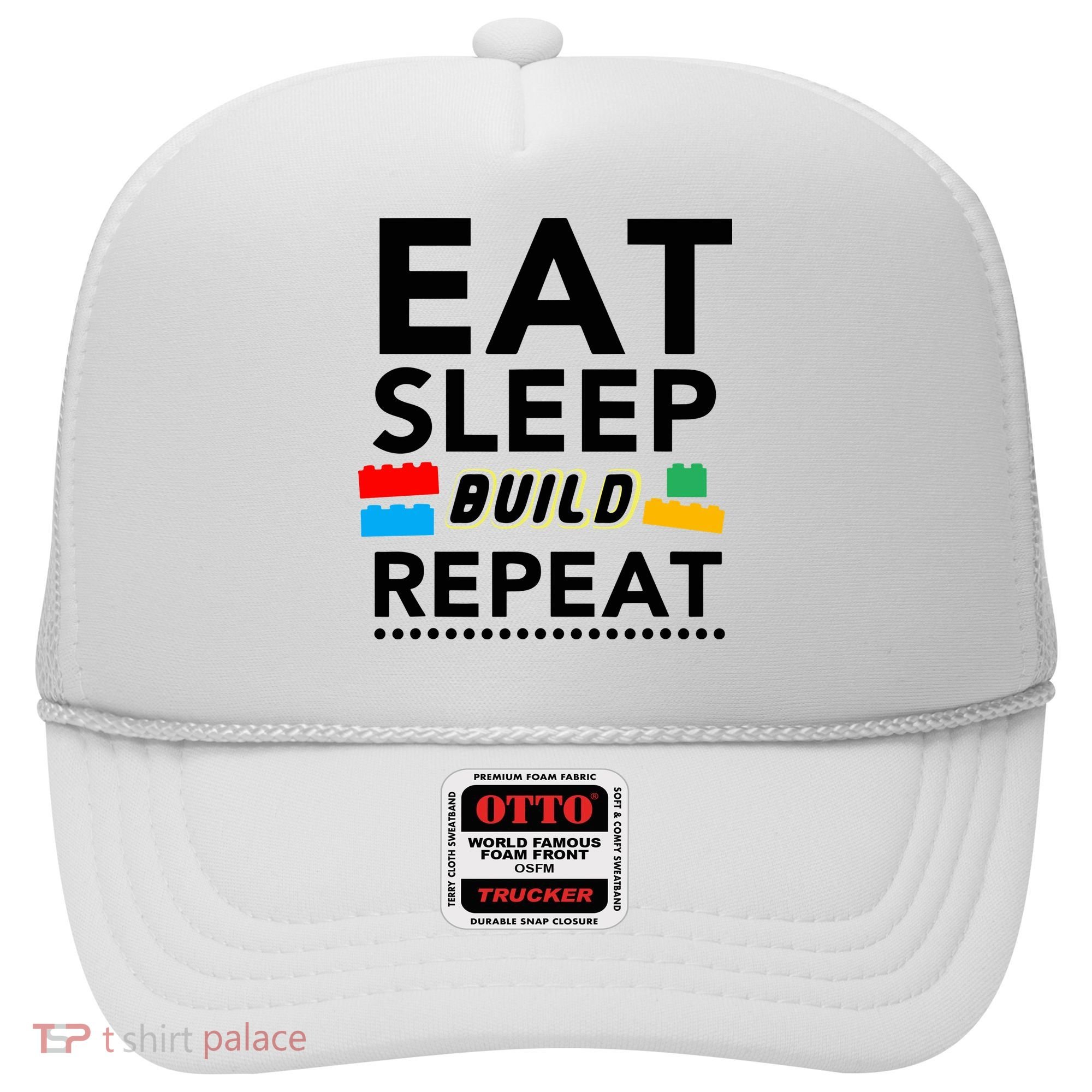 Eat Sleep Build Repeat Building Blocks Bricks Master Builder Hat