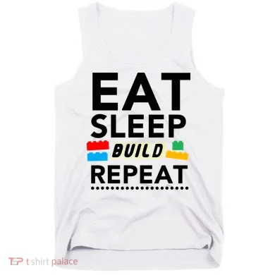 Eat Sleep Build Repeat Building Blocks Bricks Master Builder Tank Top
