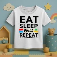 Eat Sleep Build Repeat Building Blocks Bricks Master Builder Toddler T-Shirt thumb 3