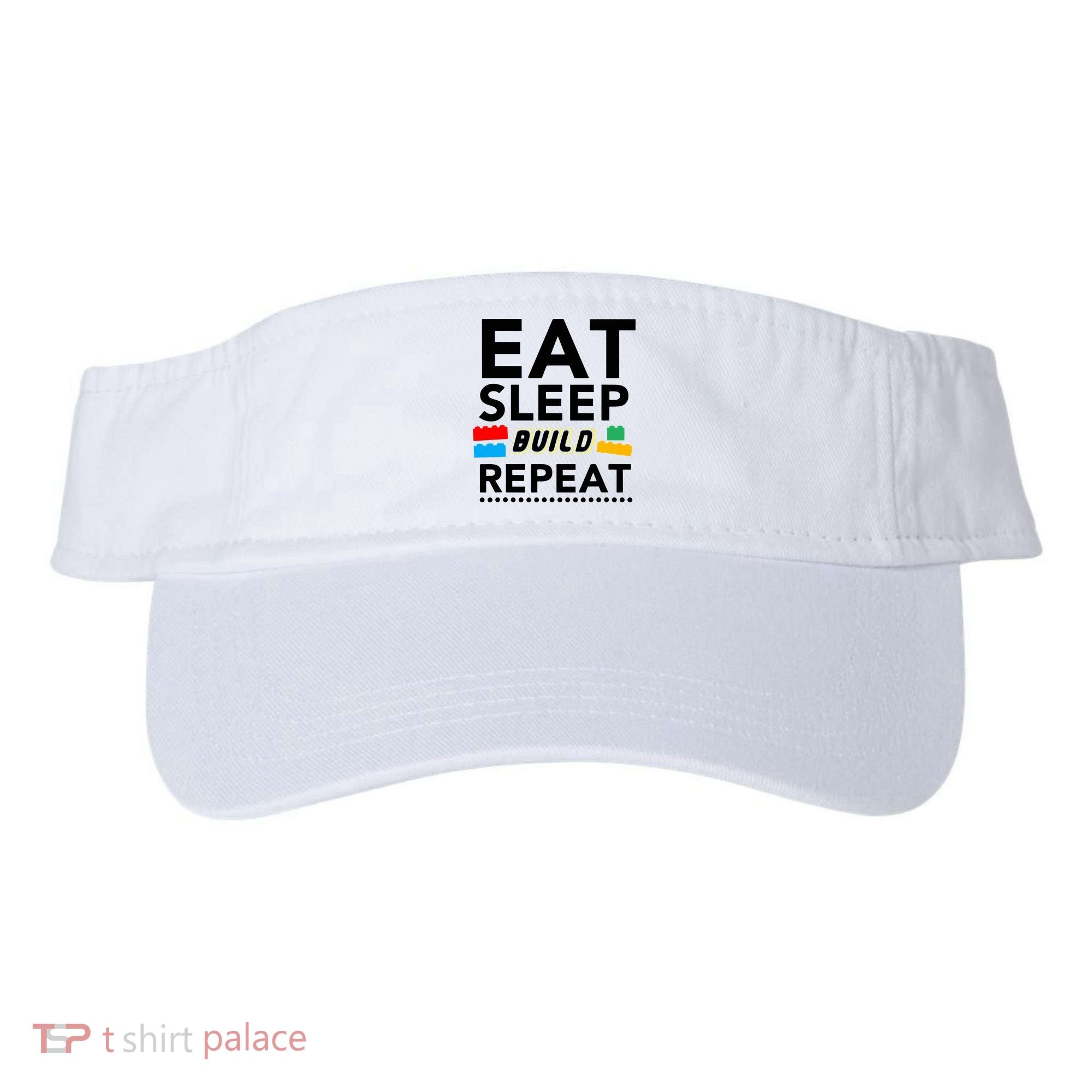 Eat Sleep Build Repeat Building Blocks Bricks Master Builder Visor