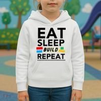 Eat Sleep Build Repeat Building Blocks Bricks Master Builder Kids Hoodie thumb 3