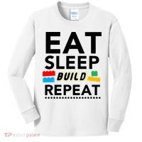 Eat Sleep Build Repeat Building Blocks Bricks Master Builder Kids Long Sleeve Shirt thumb 0