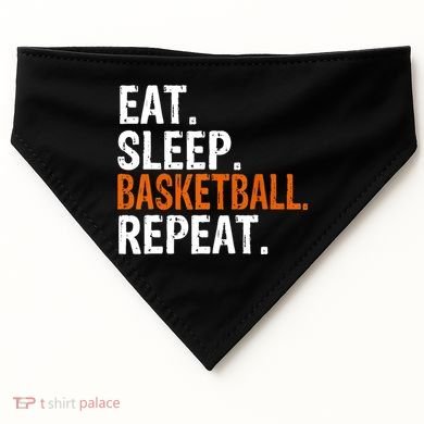 Eat Sleep Basketball Repeat Gift USA-Made Doggie Bandana