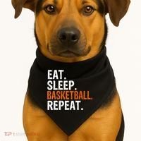 Eat Sleep Basketball Repeat Gift USA-Made Doggie Bandana thumb 1