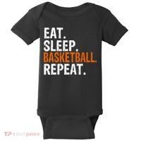 Eat Sleep Basketball Repeat Gift Baby Bodysuit thumb 0