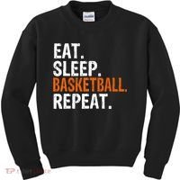 Eat Sleep Basketball Repeat Gift Kids Sweatshirt thumb 0
