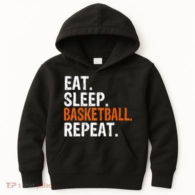 Eat Sleep Basketball Repeat Gift Kids Hoodie