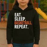 Eat Sleep Basketball Repeat Gift Kids Hoodie thumb 3