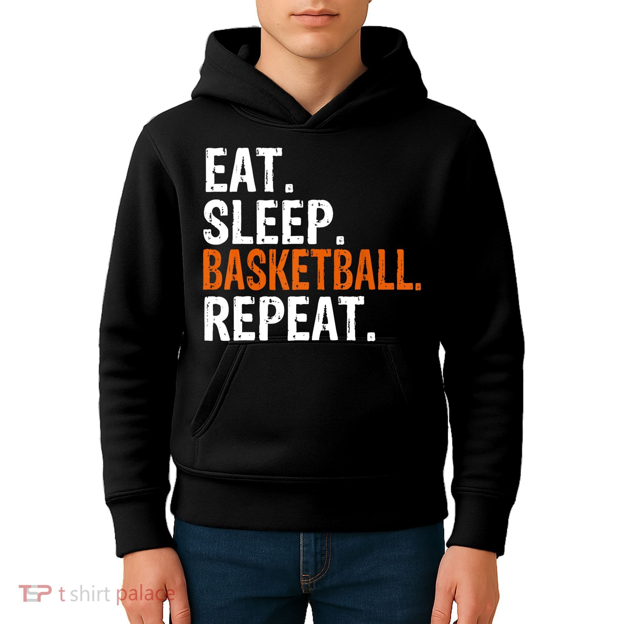 Eat Sleep Basketball Repeat Gift Kids Hoodie
