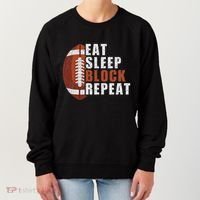 Eat Sleep Block Repeat Football Player Lineman Women's Sweatshirt thumb 0