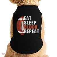 Eat Sleep Block Repeat Football Player Lineman Doggie Tank thumb 0