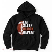 Eat Sleep Block Repeat Football Player Lineman Hoodie thumb 0