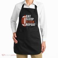 Eat Sleep Block Repeat Football Player Lineman Apron thumb 2