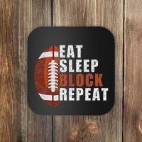 Eat Sleep Block Repeat Football Player Lineman Coaster thumb 0