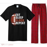 Eat Sleep Block Repeat Football Player Lineman Pajama Set thumb 0