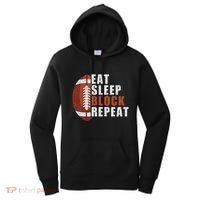 Eat Sleep Block Repeat Football Player Lineman Women's Hoodie thumb 0