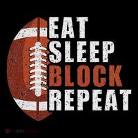 Eat Sleep Block Repeat Football Player Lineman Women's Hoodie thumb 2