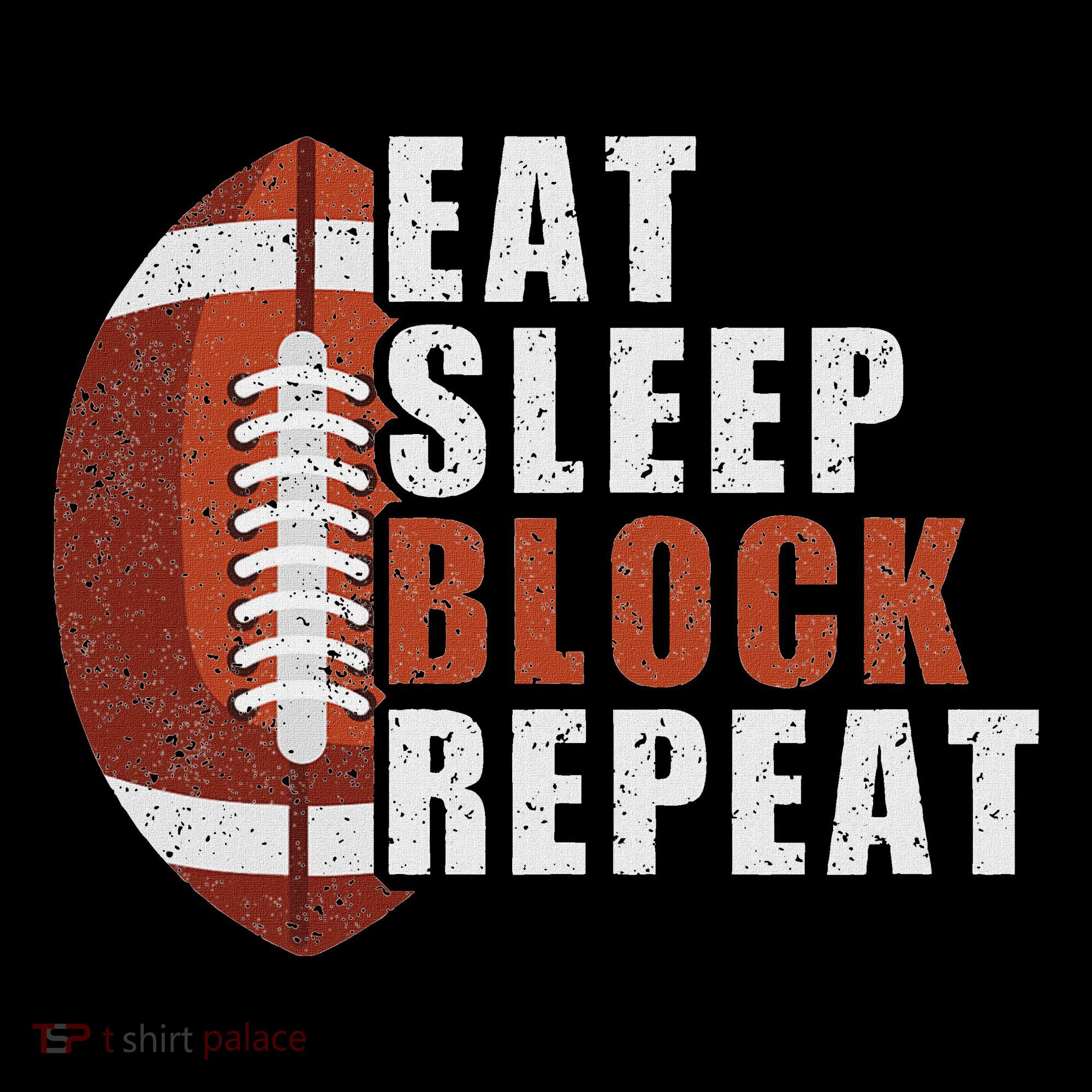 Eat Sleep Block Repeat Football Player Lineman Women's Hoodie