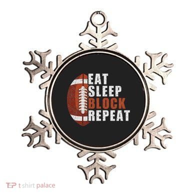 Eat Sleep Block Repeat Football Player Lineman Ornament