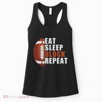 Eat Sleep Block Repeat Football Player Lineman Women's Tank Top thumb 0