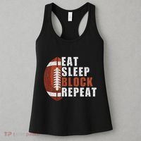 Eat Sleep Block Repeat Football Player Lineman Women's Tank Top thumb 3