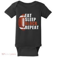 Eat Sleep Block Repeat Football Player Lineman Baby Bodysuit thumb 0