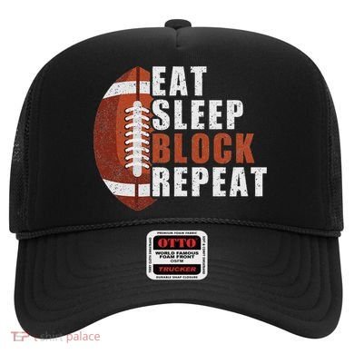 Eat Sleep Block Repeat Football Player Lineman Hat