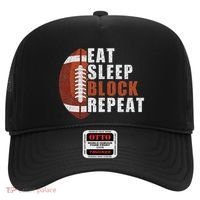 Eat Sleep Block Repeat Football Player Lineman Hat thumb 0