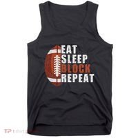 Eat Sleep Block Repeat Football Player Lineman Tank Top thumb 0