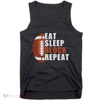 Eat Sleep Block Repeat Football Player Lineman Tank Top thumb 0