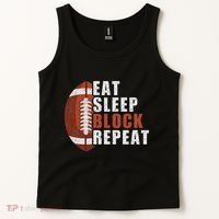 Eat Sleep Block Repeat Football Player Lineman Tank Top thumb 2