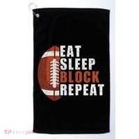 Eat Sleep Block Repeat Football Player Lineman Golf Towel thumb 0