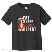 Eat Sleep Block Repeat Football Player Lineman Toddler T-Shirt thumb 0