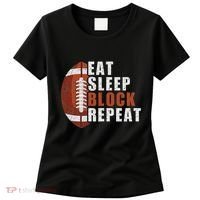 Eat Sleep Block Repeat Football Player Lineman Women's T-Shirt thumb 0