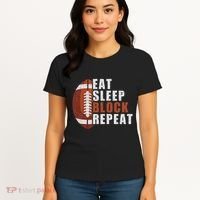 Eat Sleep Block Repeat Football Player Lineman Women's T-Shirt thumb 4