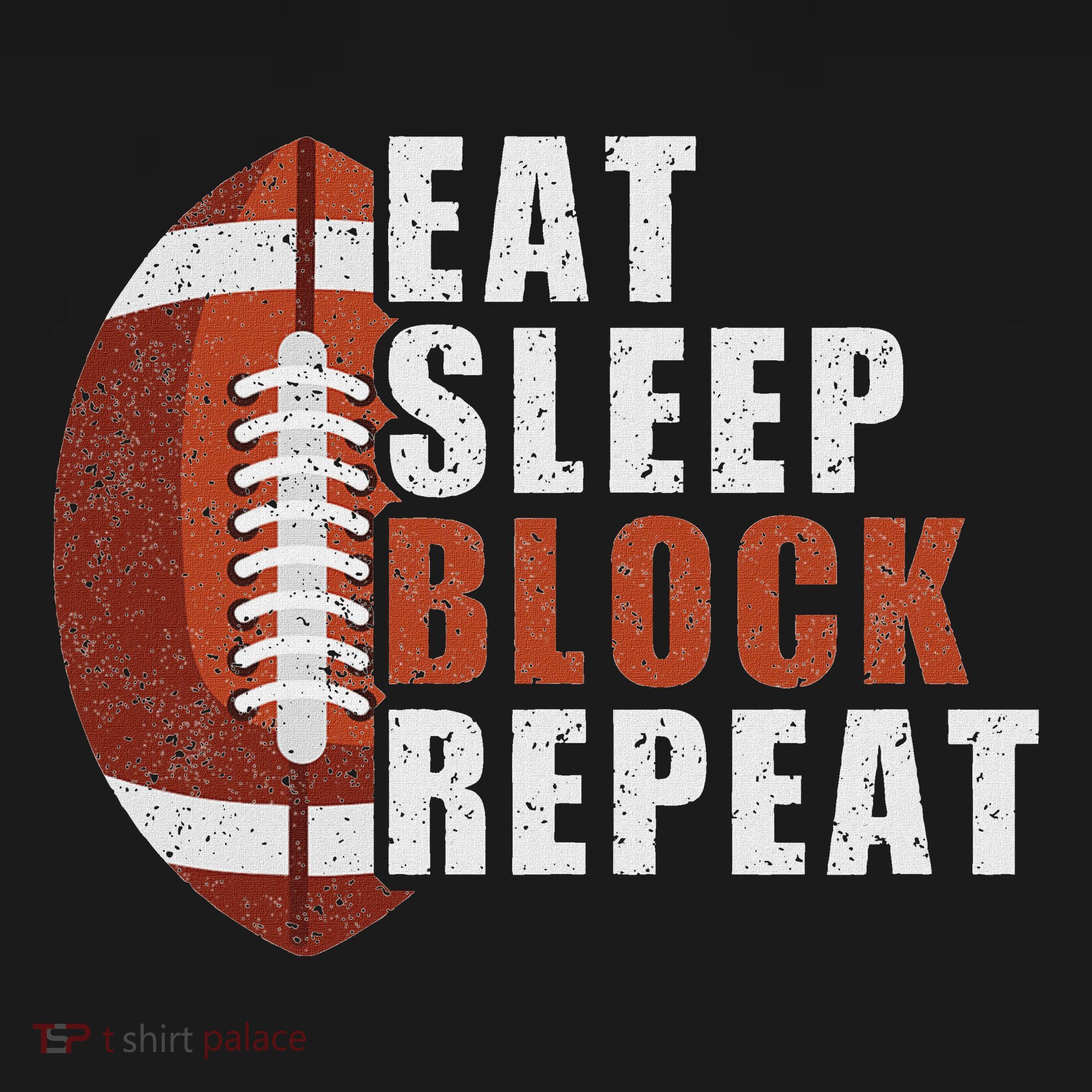 Eat Sleep Block Repeat Football Player Lineman Kids Sweatshirt