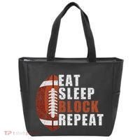 Eat Sleep Block Repeat Football Player Lineman Tote Bag thumb 0