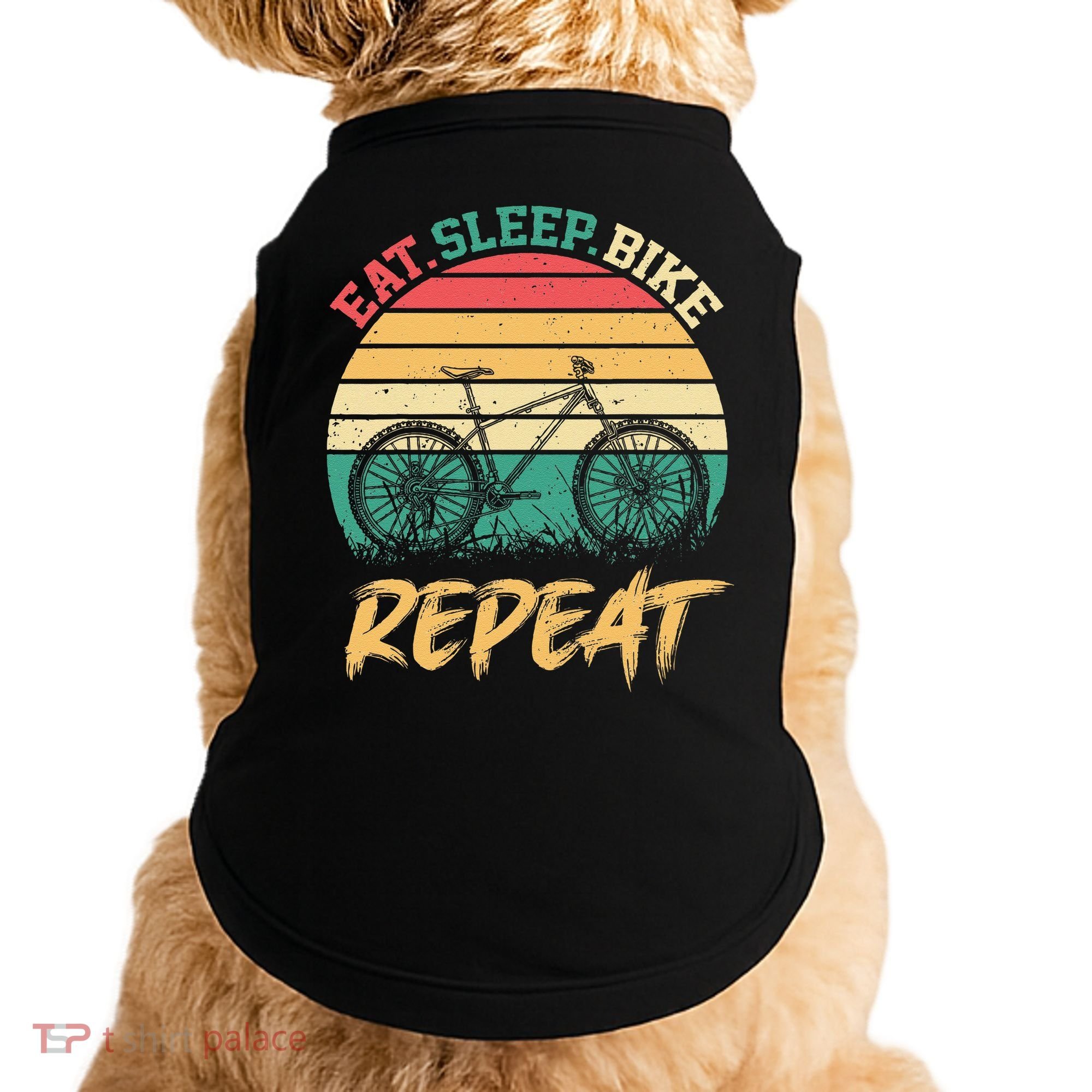 Eat Sleep Bike Repeat Cycling Cyclist Bicycling Doggie Tank