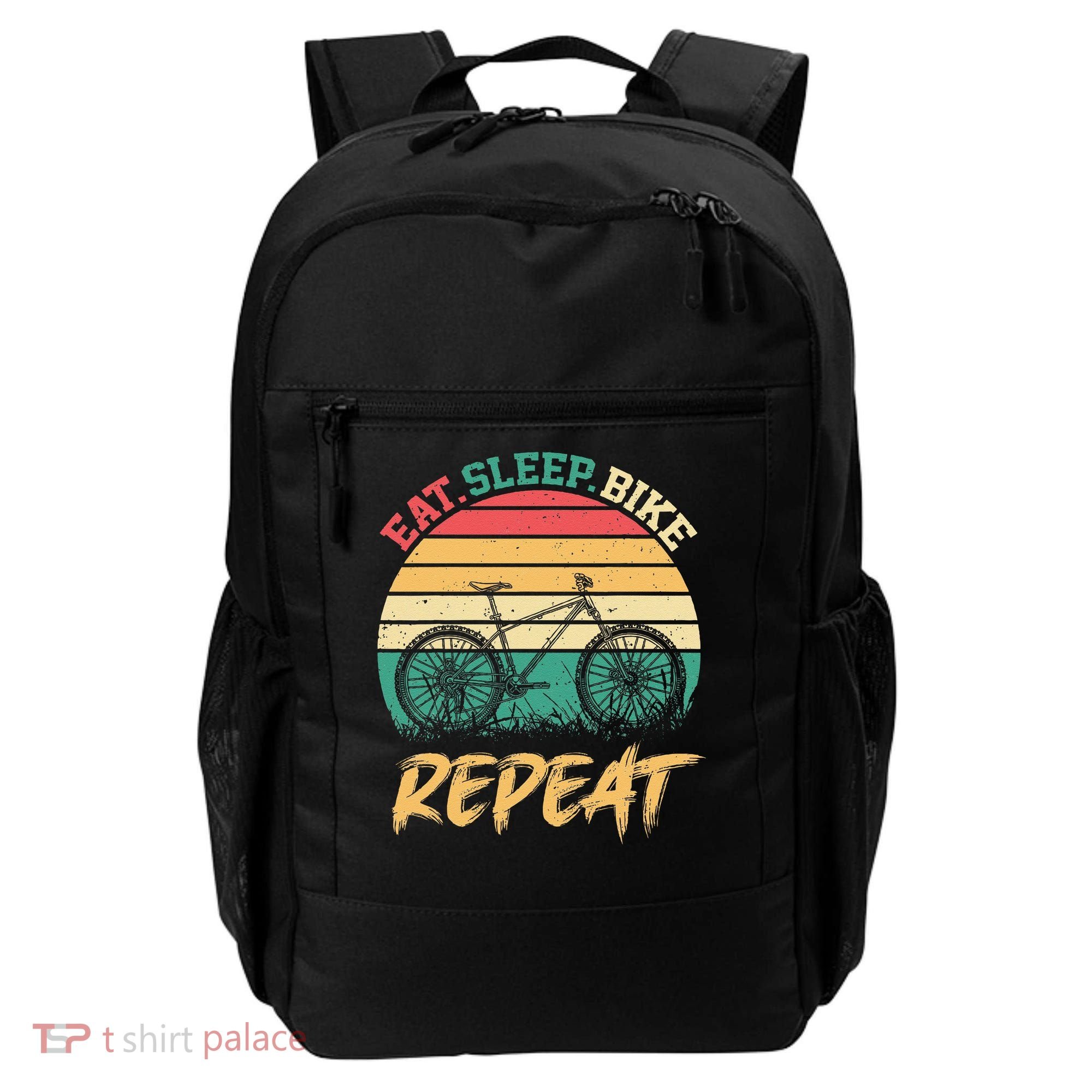 Eat Sleep Bike Repeat Cycling Cyclist Bicycling Backpack