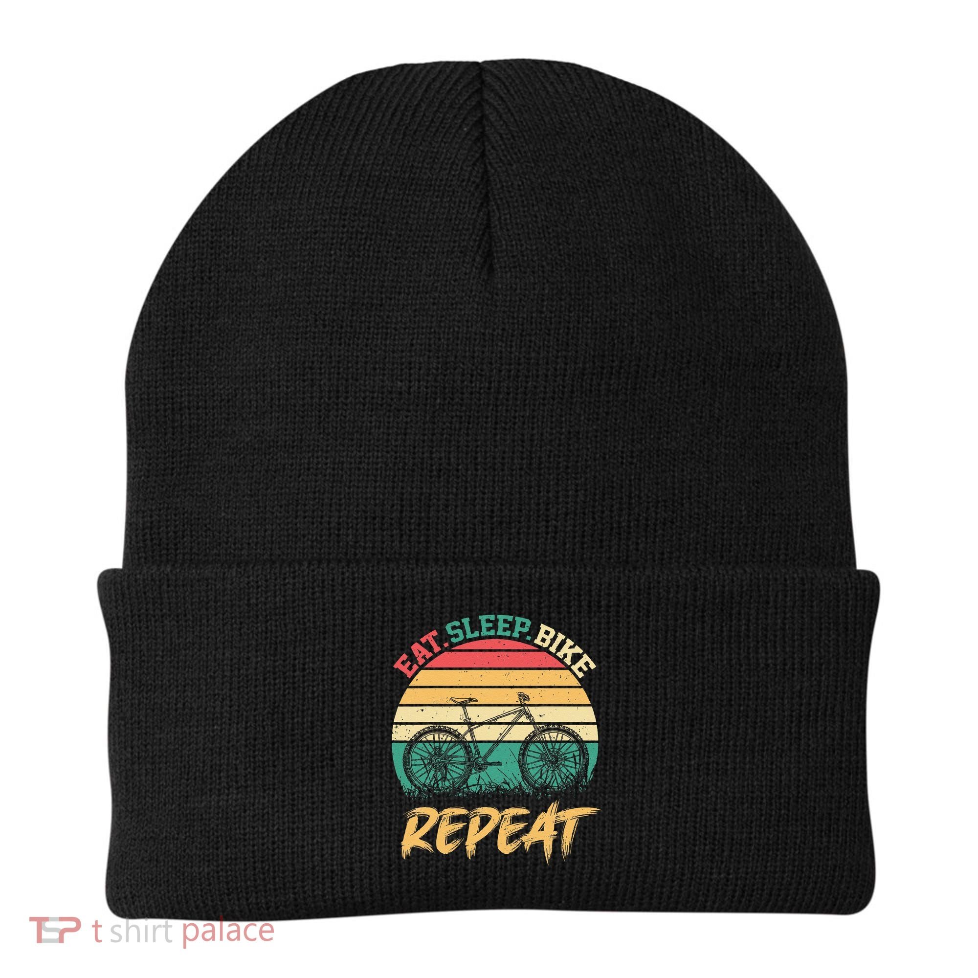 Eat Sleep Bike Repeat Cycling Cyclist Bicycling Beanie