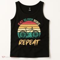 Eat Sleep Bike Repeat Cycling Cyclist Bicycling Tank Top thumb 2