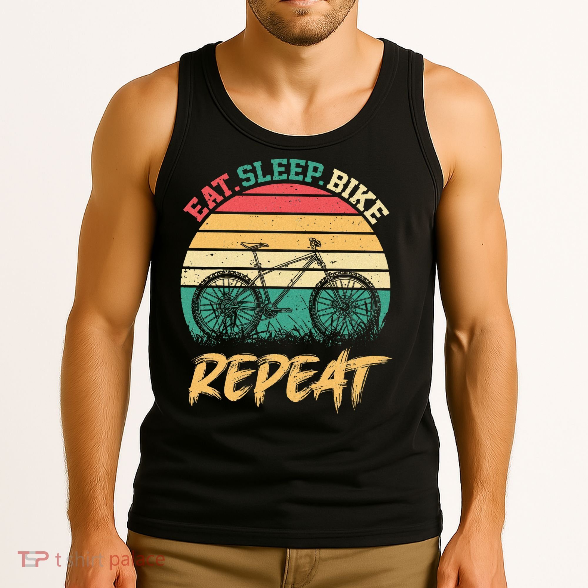 Eat Sleep Bike Repeat Cycling Cyclist Bicycling Tank Top