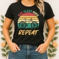 Eat Sleep Bike Repeat Cycling Cyclist Bicycling Women's T-Shirt thumb 2