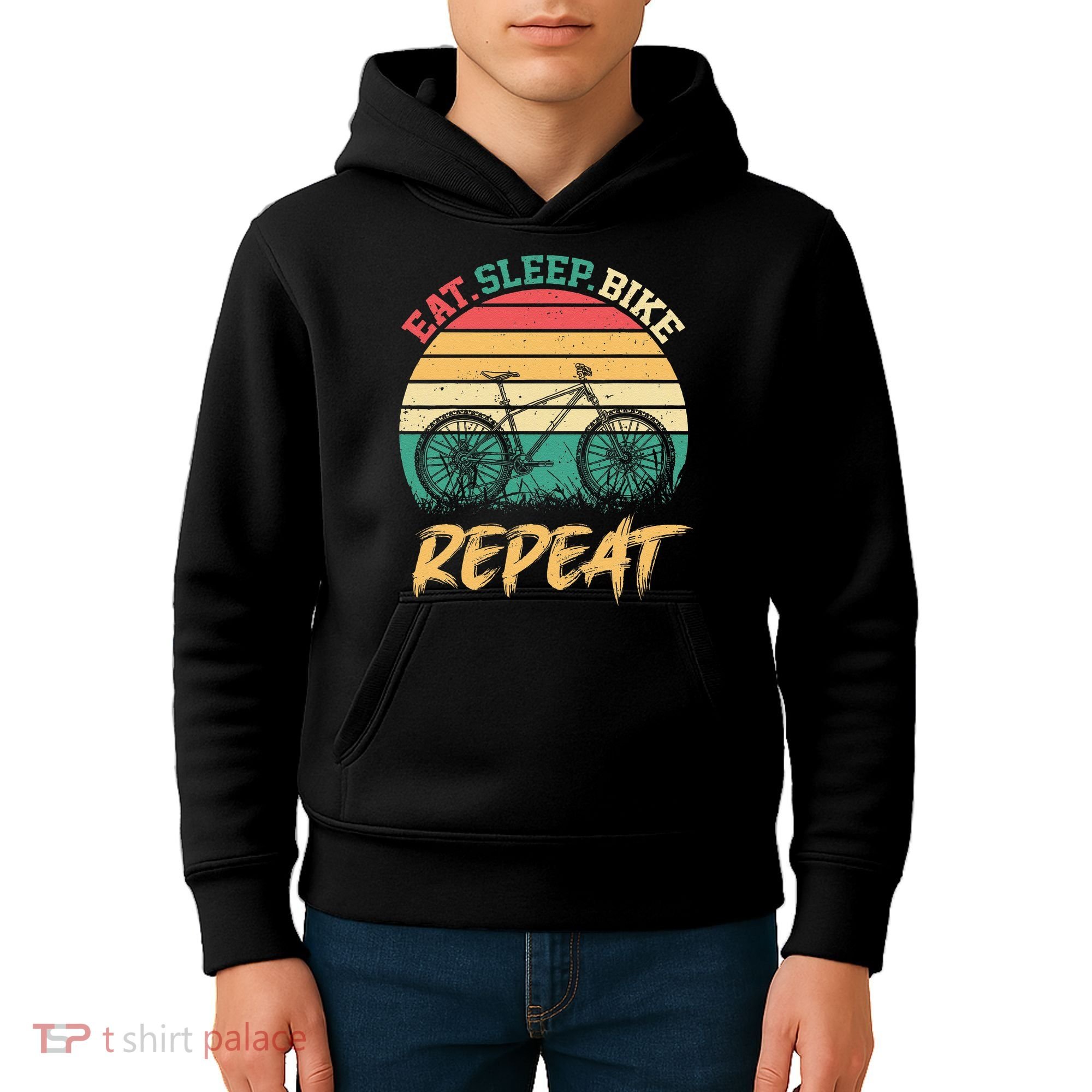 Eat Sleep Bike Repeat Cycling Cyclist Bicycling Kids Hoodie